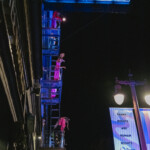 Gabriele Christian, MaryStarr Hope, Jhia Jackson, and B Dean dancing on a fire escape.