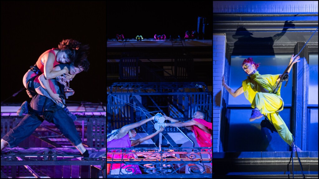 3 image collage of dancers in Flyaway's "Down on the Corner"